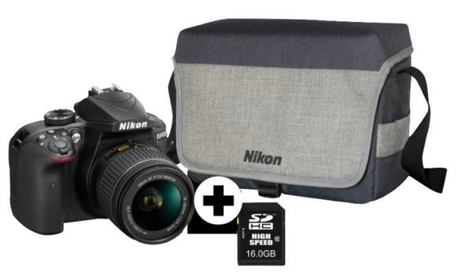 TOP! Nikon D3400 Kit   DSLR Kamera mit AF P 18 55 DX + Tasche + Speicherkarte für 333€ (statt 459€)