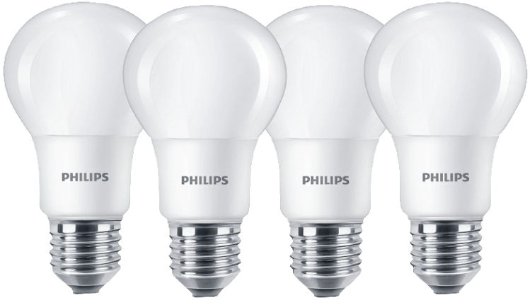 Vorbei! 4er Pack Philips 8W LED Lampe mit E27 Sockel für 7€ (statt 9€)