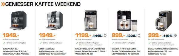 Saturn Weekend Deals: günstige Elektrogroßgeräte, Fernseher, Kaffeemaschinen und Foto & Speicher Nacht