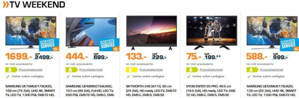 Saturn Weekend Deals: günstige Elektrogroßgeräte, Fernseher, Kaffeemaschinen und Foto & Speicher Nacht