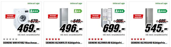 Media Markt Mega Marken Sparen: günstige Artikel von Samsung, JBL, Activeon und Siemens