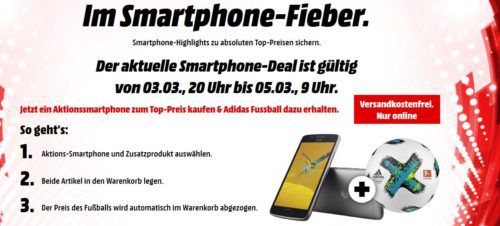 Media Markt Smartphone Fieber + Adidas Fußball: z.B. BLACKBERRY KEYone Black Edition 64 GB für 449€ (statt 501€)