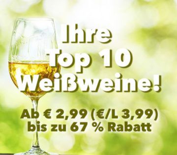 Weinvorteil mit bis zu 66% Rabatt auf Top Ten der beliebtesten Weine   z.B.  Calle Principal ab 3,99€