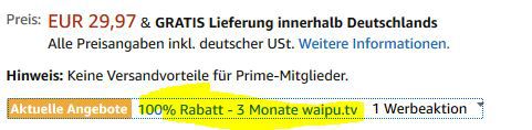 Schnell! 3 Monate waipu.TV (Fernsehen über Internet) kostenlos (sonst 30€)