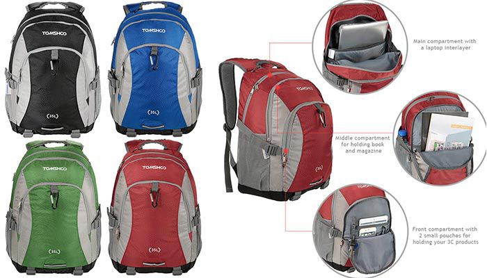 TOMSHOO   Rucksack mit 35L für 11,16€