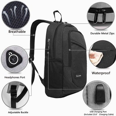 Outdoor Rucksack mit Laptopfach und USB Port für 15,66€