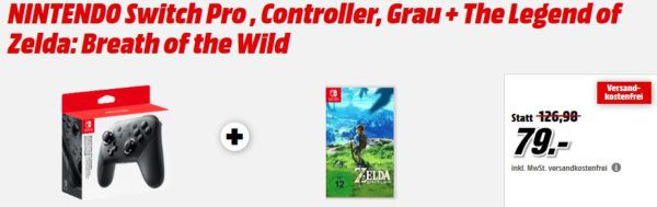 MM Gönn dir Ostern: günstige Spiele, Filme & Co.   z.B. NINTENDO Switch Pro Controller + The Legend of Zelda: Breath of the Wild für 79€