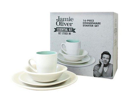 Jamie Oliver: 16 teiliges Tafelgeschirr Set (Essential Kit   Dinnerware Starter Set) für 25,90€