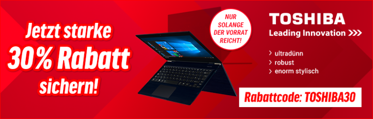 Notebooksbilliger: 30% Rabatt auf ausgewählte Laptops von Toshiba   z.B. Toshiba Tecra X40 D 176 für 1.049,30€ (statt 1.560€)