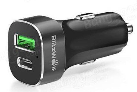 BlitzWolf BW C7   USB Autoladegerät mit USB C & Quick Charge 2.0 für 2,88€