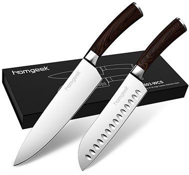 Homgeek zweiteiliges Messerset mit Pakkaholz Griff für 23,99€ (statt 47€)