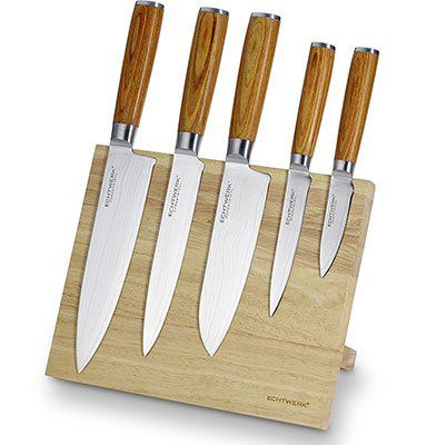 Echtwerk W DM 0377 2    Holz Magnet Messerblock inkl. 5 Dmaszener Messer für 109€ (statt 150€)