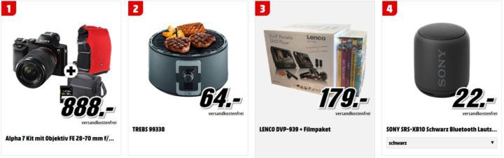 Media Markt Tiefpreisspätschau: u.a. TREBS 99338 Tischgrill für 64€