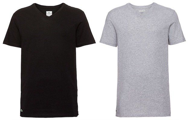 3er Pack Lacoste Herren T Shirts mit Rundhals oder V Ausschnitt für je 24,94€