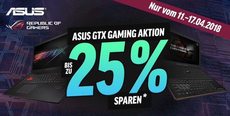 Knaller! Bis zu 25% Rabatt auf Asus Gaming Notebooks