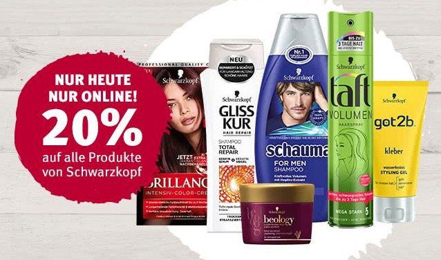 Rossmann: 20% Rabatt auf alle Schwarzkopf Produkte   nur online!