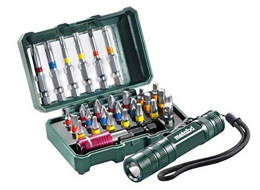 Metabo Bit Set 29 teilig + Mini Taschenlampe für 11€ (statt 19€)