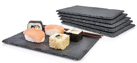 6er Set Sänger Schieferplatten Sushi 22 x 16cm für 12,99€ (statt 18€)