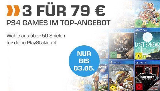 3 PS4 Spiele für 79€ bei Saturn