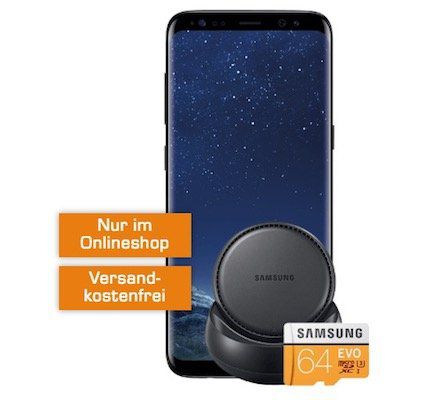 Samsung Galaxy S8 + DeX Station + 64GB Speicherkarte für 4,99€ + Vodafone Flat mit 1GB nur 19,99€ mtl.