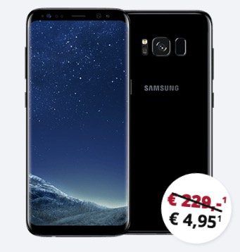 Samsung Galaxy S8 für 4,95€ + Vodafone Allnet Flat mit 3GB für 18,48€ mtl. oder 6GB für 24,99€ mtl. + *Highspeed* Option für 5€ mtl. möglich