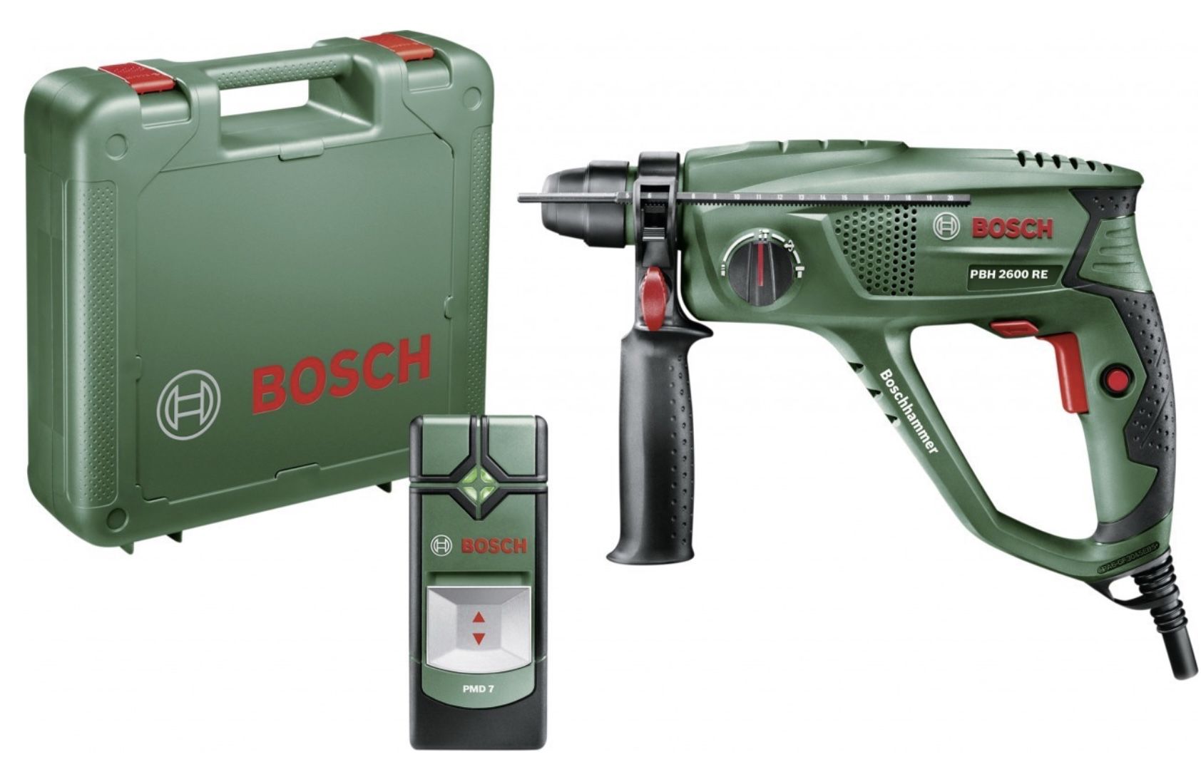 Bosch Bohrhammer PBH 2600 RE + Ortungsgerät PMD 7 für 89€ (statt 116€)