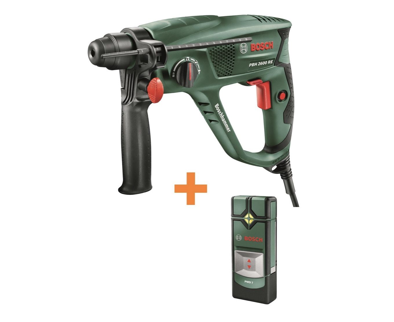 Bosch Bohrhammer PBH 2600 RE + Ortungsgerät PMD 7 für 89€ (statt 116€)