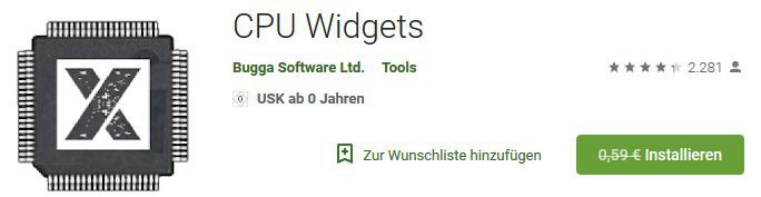 CPU Widgets (Android) gratis statt 0,59€