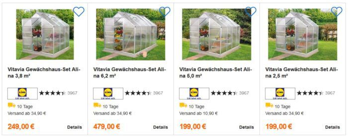 Vitavia  Alina Gewächshaus Set 5m² ab 204,95€ (statt 399€)