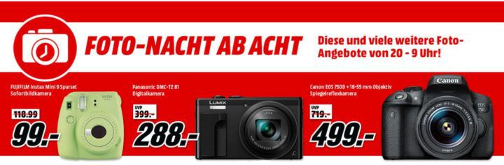 Media Markt Foto Late Night: z.B. PANASONIC Lumix DMC TZ81 LEICA Digitalkamera  für 288€