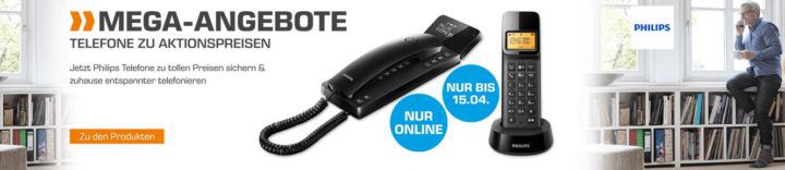 Saturn Mega Angebot: günstige Philps Haustelefone   z.B. PHILIPS D1451B/38 Schnurloses Telefon statt 23€ ab 10€