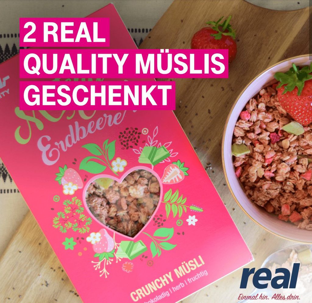 Nur für Telekom Kunden: 2x Real Quality Müsli geschenkt