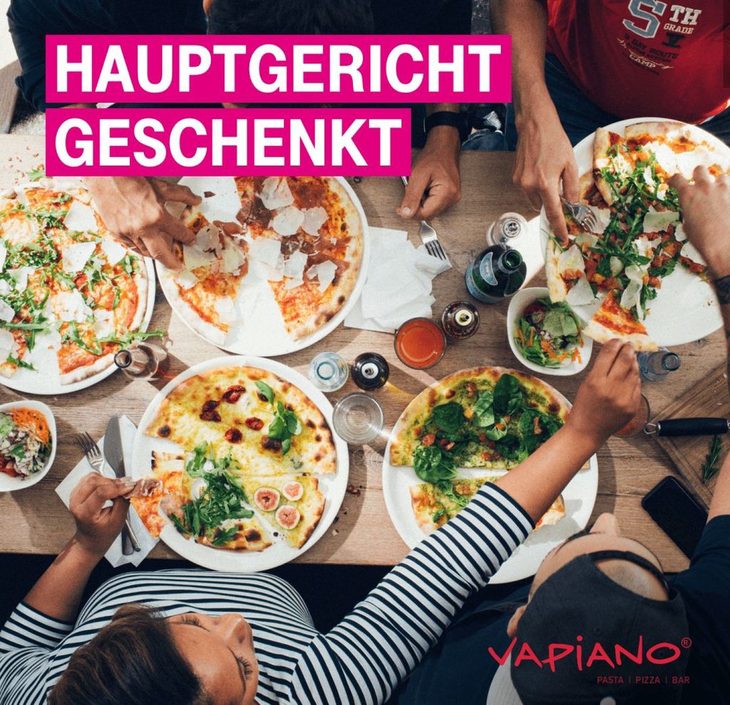 Nur für Telekom Kunden: Hauptgericht bei Vapiano geschenkt