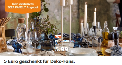 IKEA Family: 5€ Rabatt pro 50€ Einkaufswert auf Wohnaccessoires