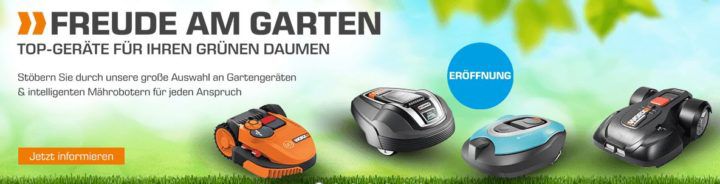 SATURN günstige Garten Geräte Aktion: z.B. WORX WR095 Landroid S300 Mähroboter für 521€ (statt 600€)