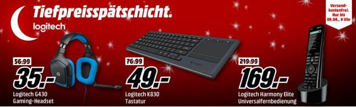 Media Markt Logitech Tiefpreisspätschicht   z.B. Logitech Z333 Multimedia Lautsprecher für 35€