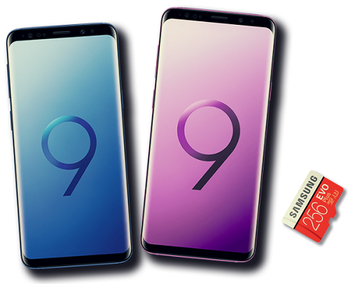 Samsung Galaxy S9+ für 99€ + gratis 256GB Speicherkarte + o2 Free Flat mit 10 GB LTE für 39,99€ mtl.