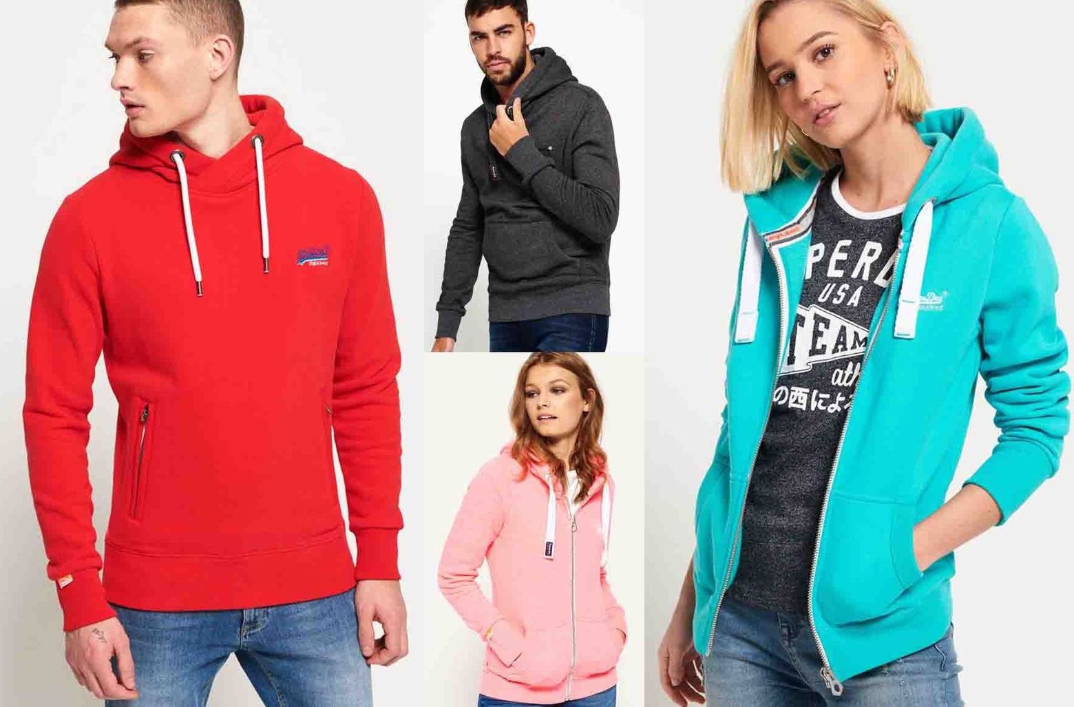 Superdry Hoodies & Zipper für Damen und Herren neue Modelle je 32,95€