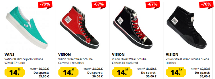 Schuh Wahnsinn: 14,99€ pro Sneaker und Fußballschuh bei SportSpar