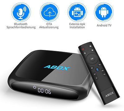 ABOX A4   TV Box mit Android 7.1.2, 2GB RAM & 16GB ROM für 49,99€ (statt 70€)