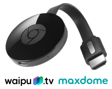Chromecast 2 + 3 Monate Waipu.tv Perfect + 3 Monate Maxdome für 34,99€ (statt 39€)