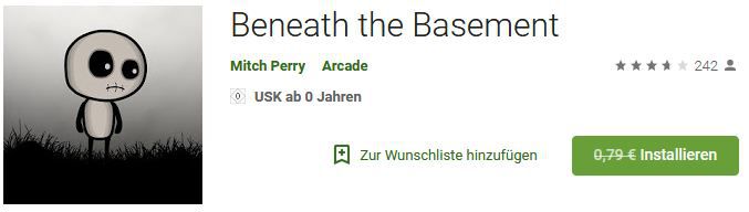 Beneath the Basement (Android) gratis statt 0,79€