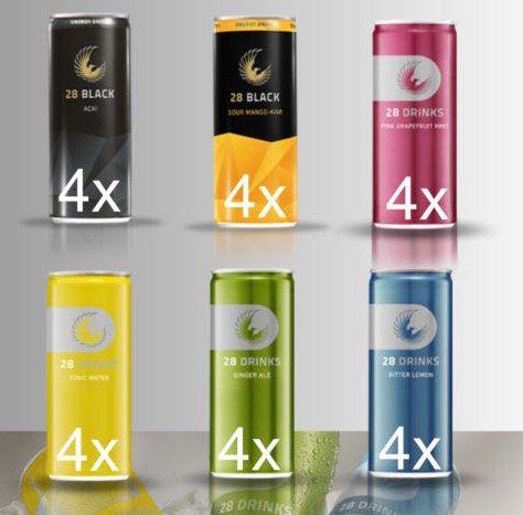 24er Pack 28 Black Energy Drink Mix mit mehreren Sorten für 23,40€ (statt 36€)