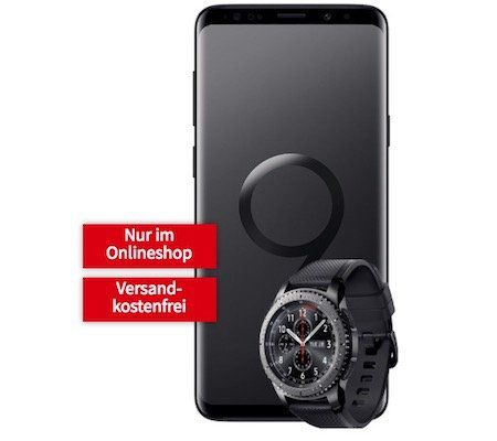 Knaller? Samsung Galaxy S9 Plus + Galaxy Gear S3 Smartwatch für 49€ + Vodafone Flat mit 8GB für 36,99€ mtl.