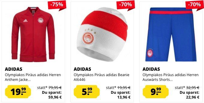 Olympiakos Piräus Sale   z.B. Langarm Poloshirt ab 7,99€ (statt 13€)