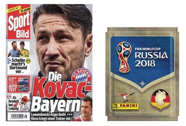 3 Monate Sport Bild für 29,90€ + 50 Tüten Panini Sticker WM 2018 gratis (statt 45€)