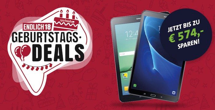 Samsung Galaxy Tab S2 oder A für je 4,95€ + o2 Blue Data L mit 6GB LTE ab 9,99€ mtl.