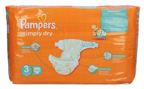 90er Pack Pampers Simply Dry Gr. 3 (4 9 kg) für 9,99€ (statt 20€)