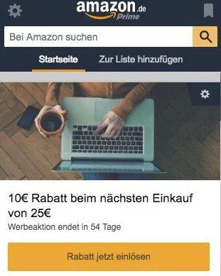 Amazon: 10€ Rabatt mit 25€ MBW über den Amazon Assistant