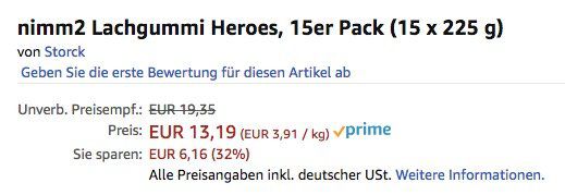 15er Pack nimm2 Lachgummi Heroes ab 10,54€ (statt 18€)